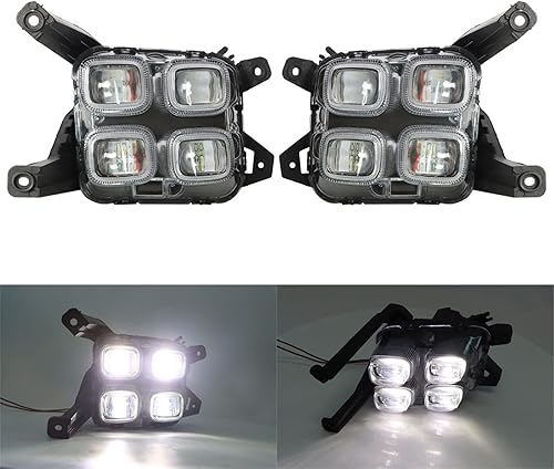 Miniatura 3 de 2 luces antiniebla de repuesto para Kia 2017-2018, lente transparente con bombillas, luces antiniebla de conducción izquierda+lado derecho