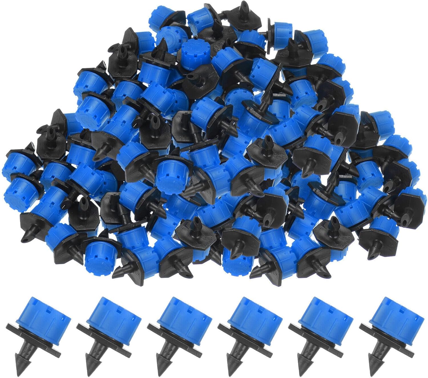 Home and Garden Parts 200Pcs Adjustable Irrigation Dripper 1/4 Emitter Garden Watering System Blue #CN/251024/03721