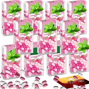 Strawberry Mix Mint sweets 18g with Gift Box   Refreshing & Fruity Mint Candy - Tct 24