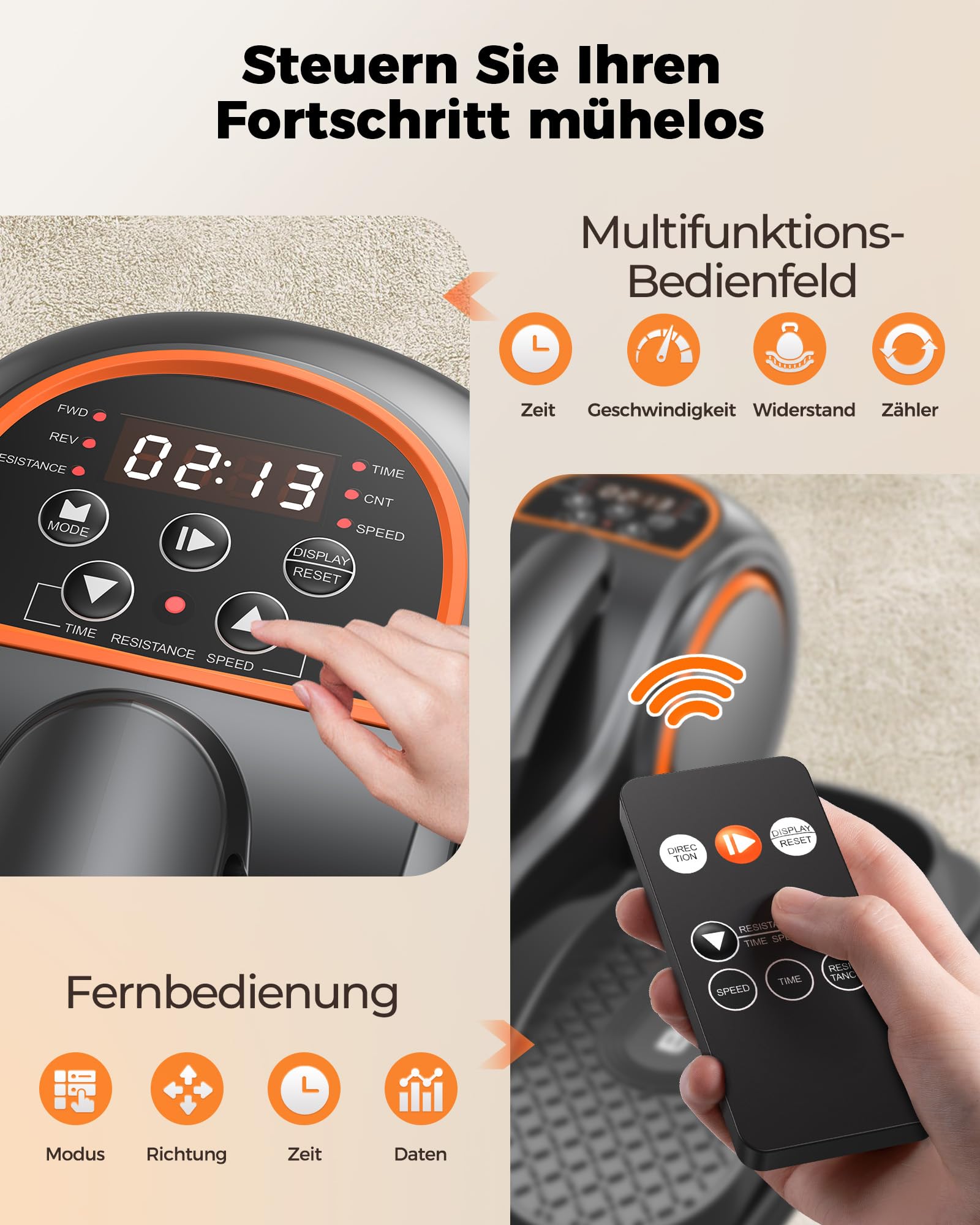 YOSUDA 2026 Neu Ellipsentrainer für zuhause, 3D-Fußmassage, 10 Geschwindigkeiten, Plug & Play, flüsterleise. Ideal für Senioren & Büro – Mini Elektrischer Crosstrainer, untertisch Ellipsentrainer