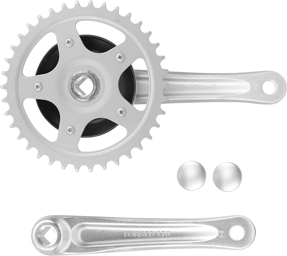 ZUKKA Tourney Pédalier Vélo 170 Mm 38T/42T - Bras Alliage Aluminium, Compatible Single 1/6/7/8 Vitesses, VTT