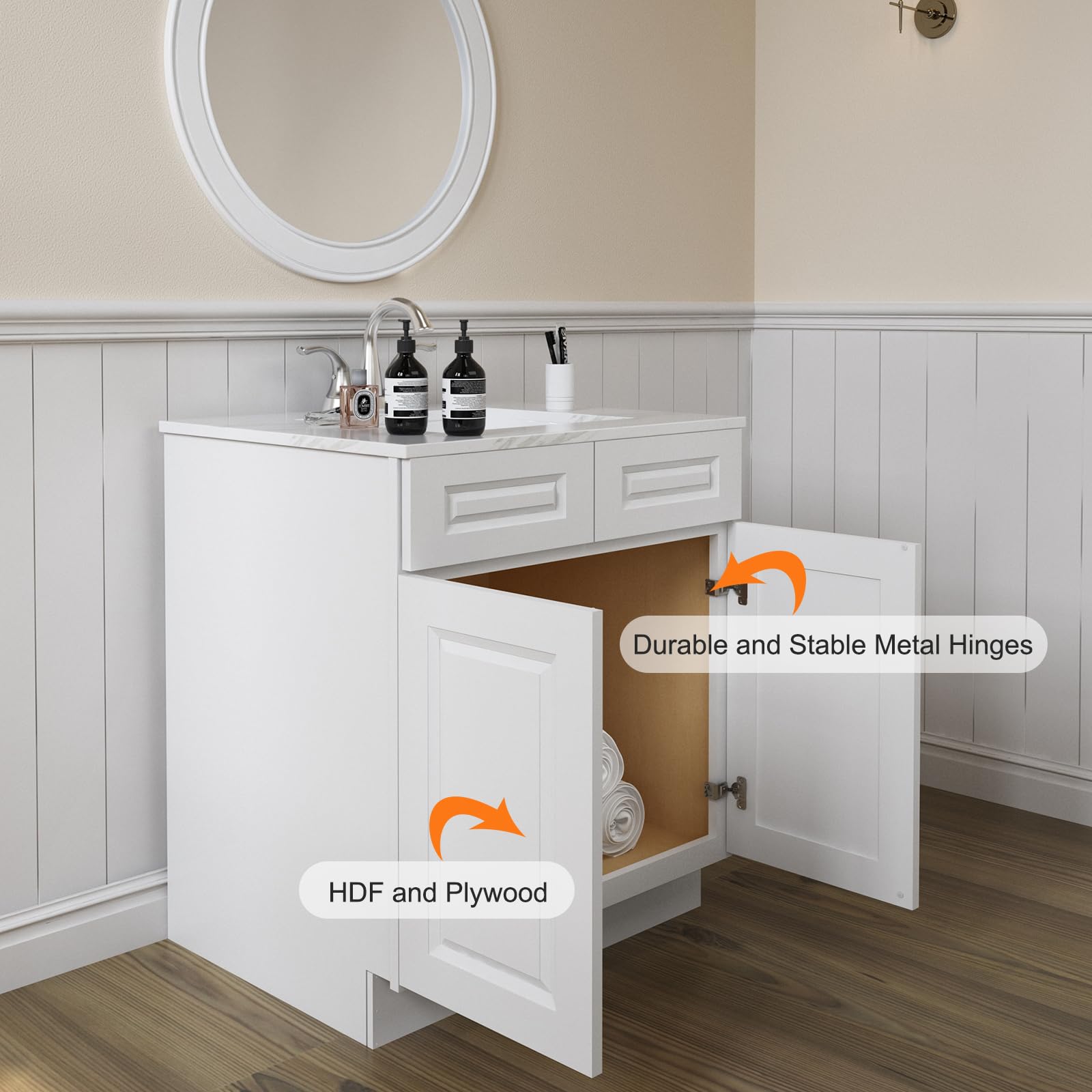 Snapklik.com : Kitchen Sink Base Cabinet, Unassembled Cabinet, Single ...