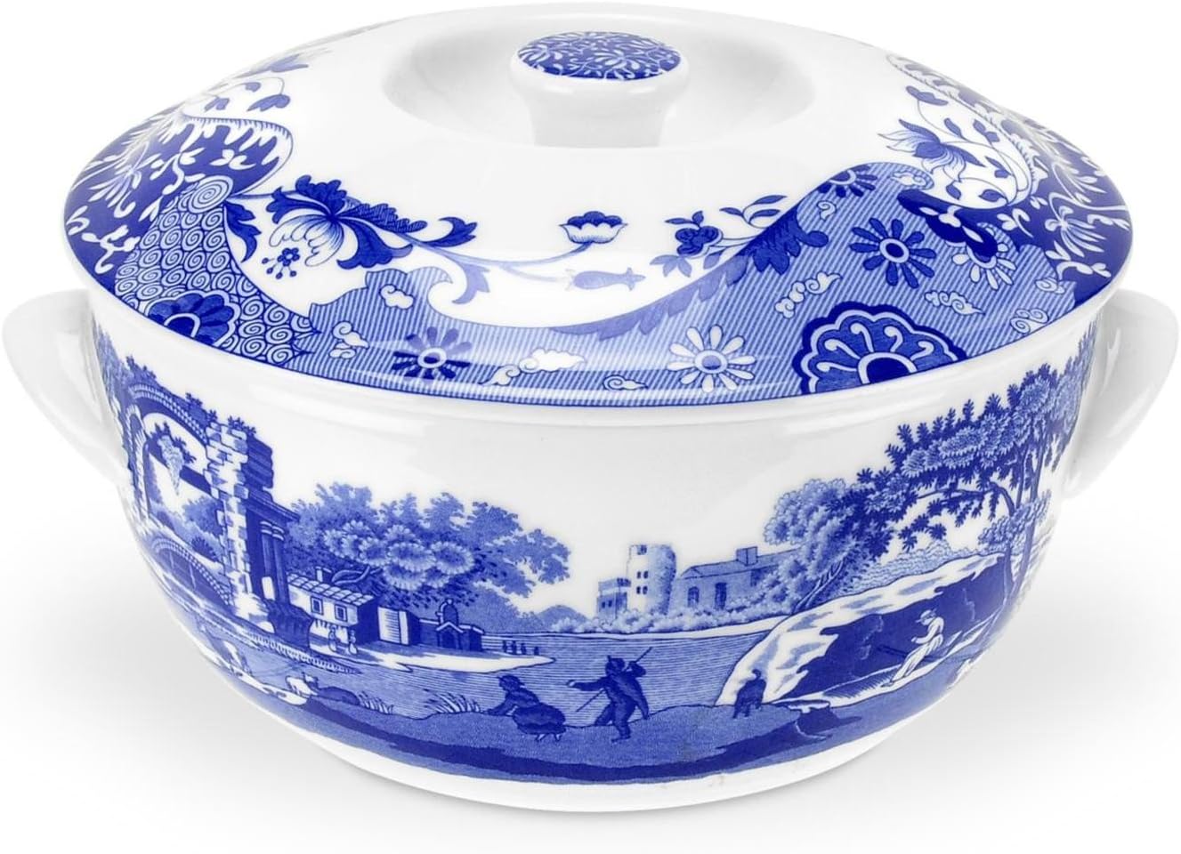 Spode Blue Italian Round Covered Deep Dish