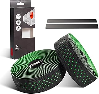 CNC CNC Bike Handlebar Tape, Road Bicycle Bar Tapes, 2 Pcs Cycling Handle Wraps for Mountain Bike, Black/Blue/Green/Red/White/Yellow/Pink (Green)