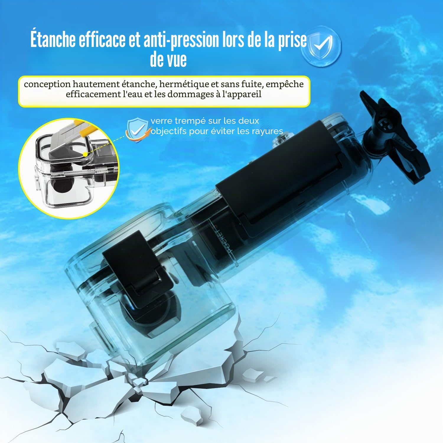 50M (164ft) Osmo Pocket 3 Boîtier étanche pour DJI Osmo Pocket 3 Accessoires étanches, Coque de Protection pour Plongée sous-Marine Osmo Pocket 3 Accessoires