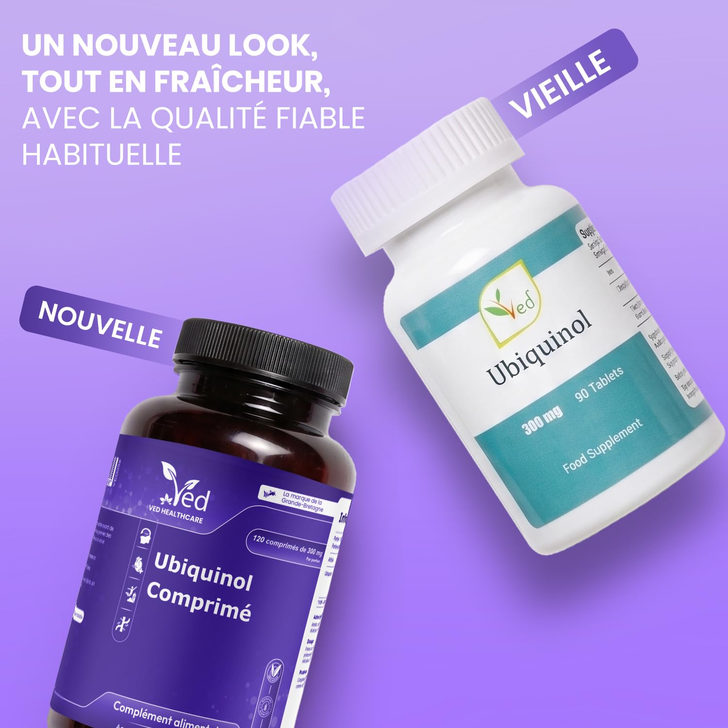 Avec l'ubiquinol | Forme active coq10 | Absorption élevée/Bioactivité améliorée, 300 mg 120 Tablets.