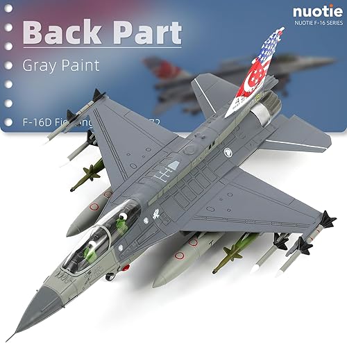 Miniatura 6 de NUOTIE Kits de modelos de preconstrucción de aviones F-16D de combate F-16D a escala 172, colección o regalo de exhibición de modelo de avión