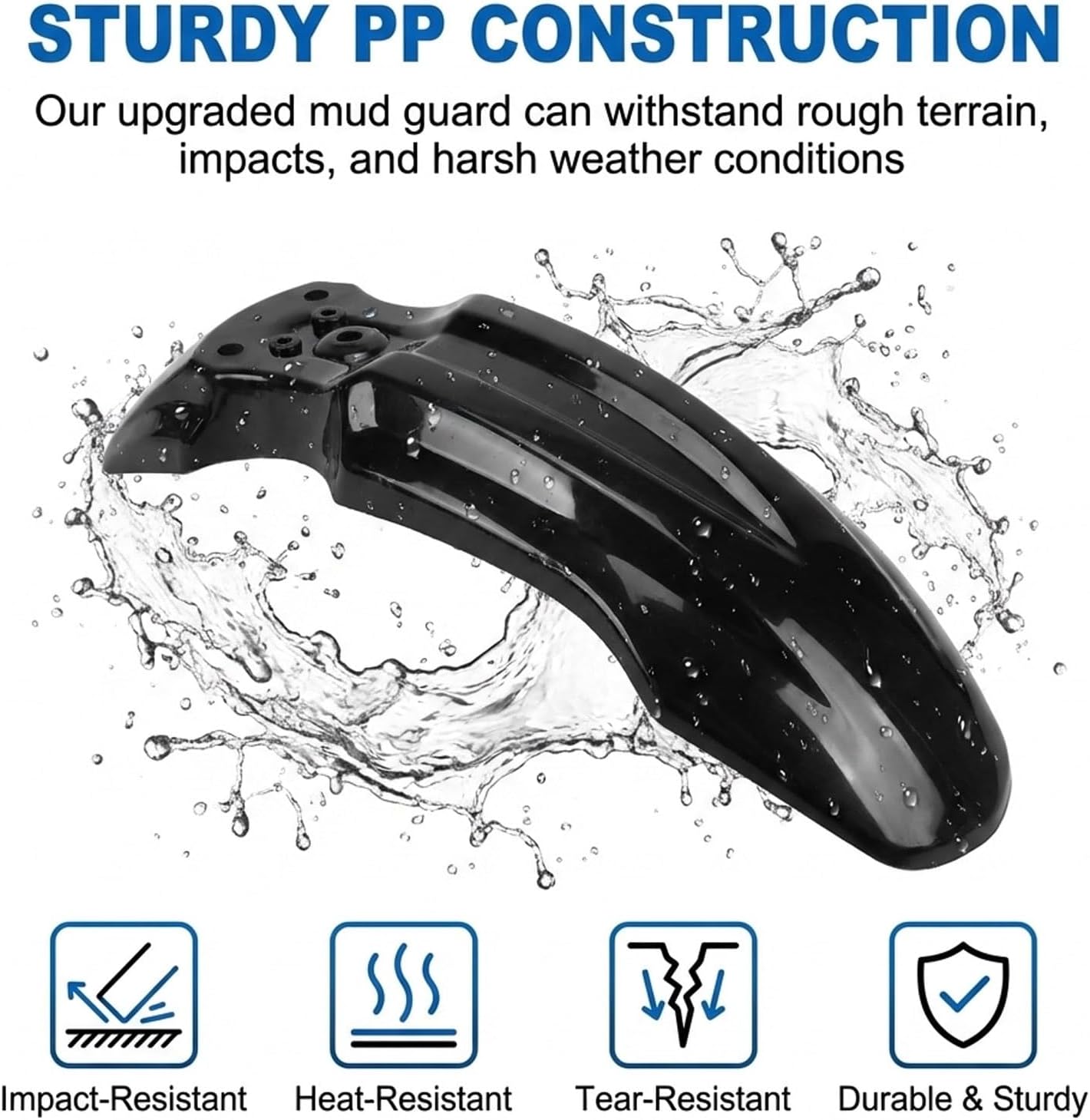 Motorcycle Front Fender Plastic Mud Guard Compatible with CRF50 125CC Pit Dirt Bike(2Pcs*Black)