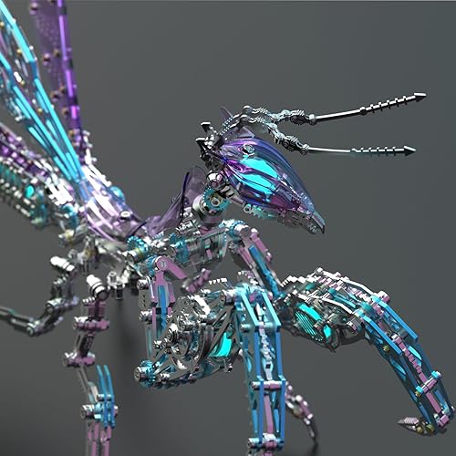 Miniatura 10 de Rompecabezas de metal 3D para adultos, conjunto de modelo de metal de mantis rezando gigante, rompecabezas de metal 3D, bloques de construcción