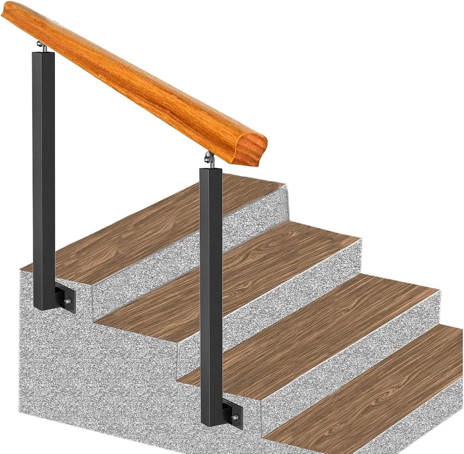 Rampe d'escalier extérieure fer forgé 1 2 3 4 marches hauteur 85 90 cm