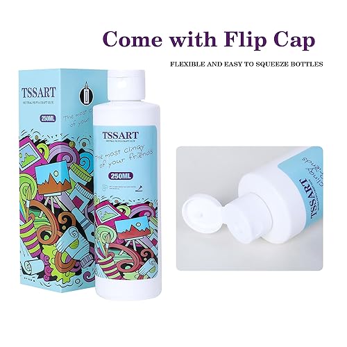 Miniatura 3 de TSSART Adhesivo de pH neutro, fórmula PVA sin ácidos, pegamento soluble en agua, se seca transparente y flexible, ideal para artes, manualidades de