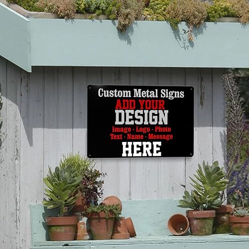 Miniatura 9 de Letrero de metal personalizado con tu propia imagen, foto, logotipo, texto, nombre, mensaje, letreros personalizados para negocios, oficina, hogar,