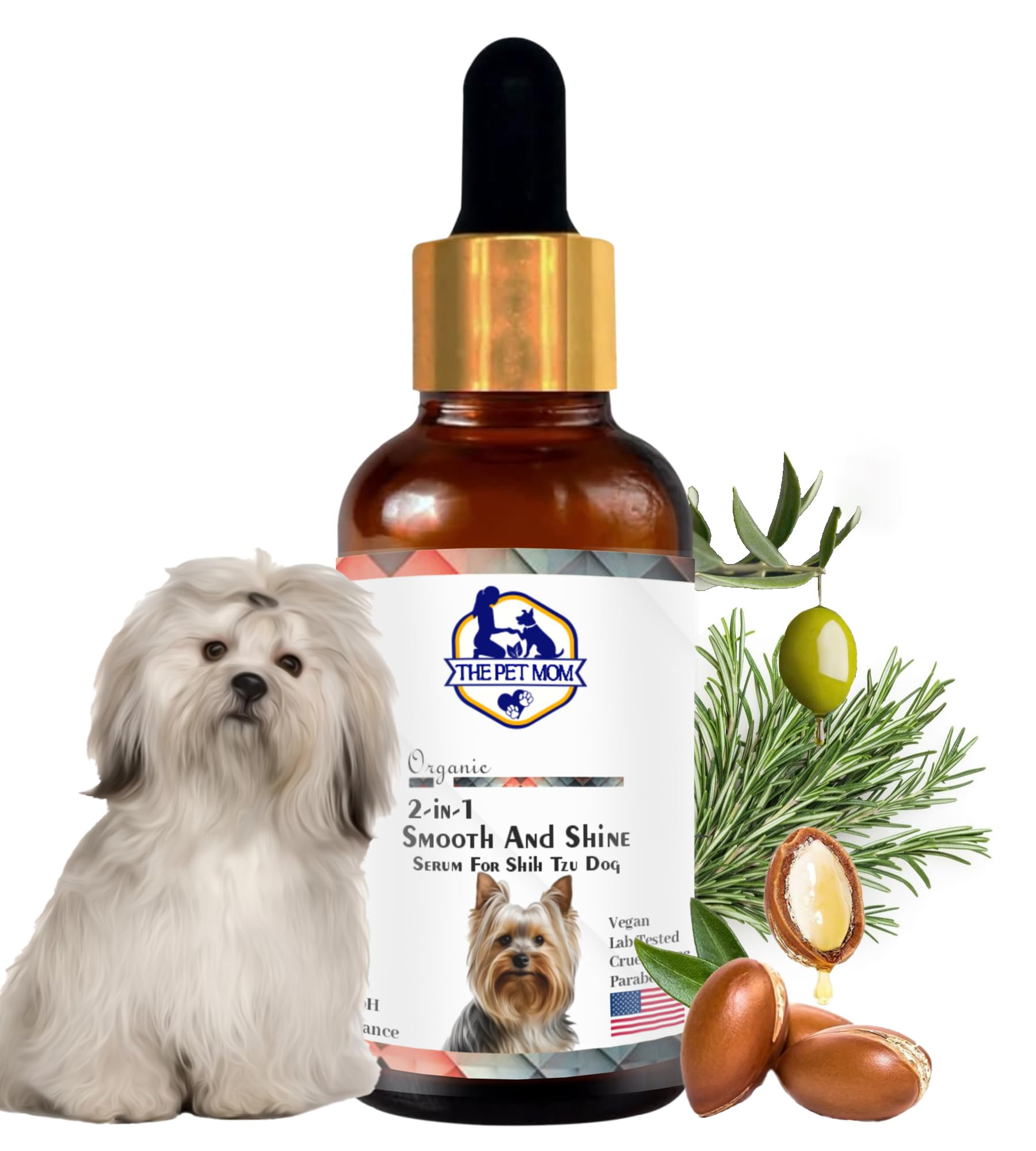 The Pet Mom Organic 2 in 1 Smooth & Shine Dog Serum for Shih Tzu Dog | Serum for Silky, Smooth & Frizz-Free Hair with Goodness of Vitamin E, Argon Oil, Oliver Oil & Rosemary Oil | All Dog Breed –30ml (B0CPKBZDC2) Amazon Price History, Amazon Price Tracker