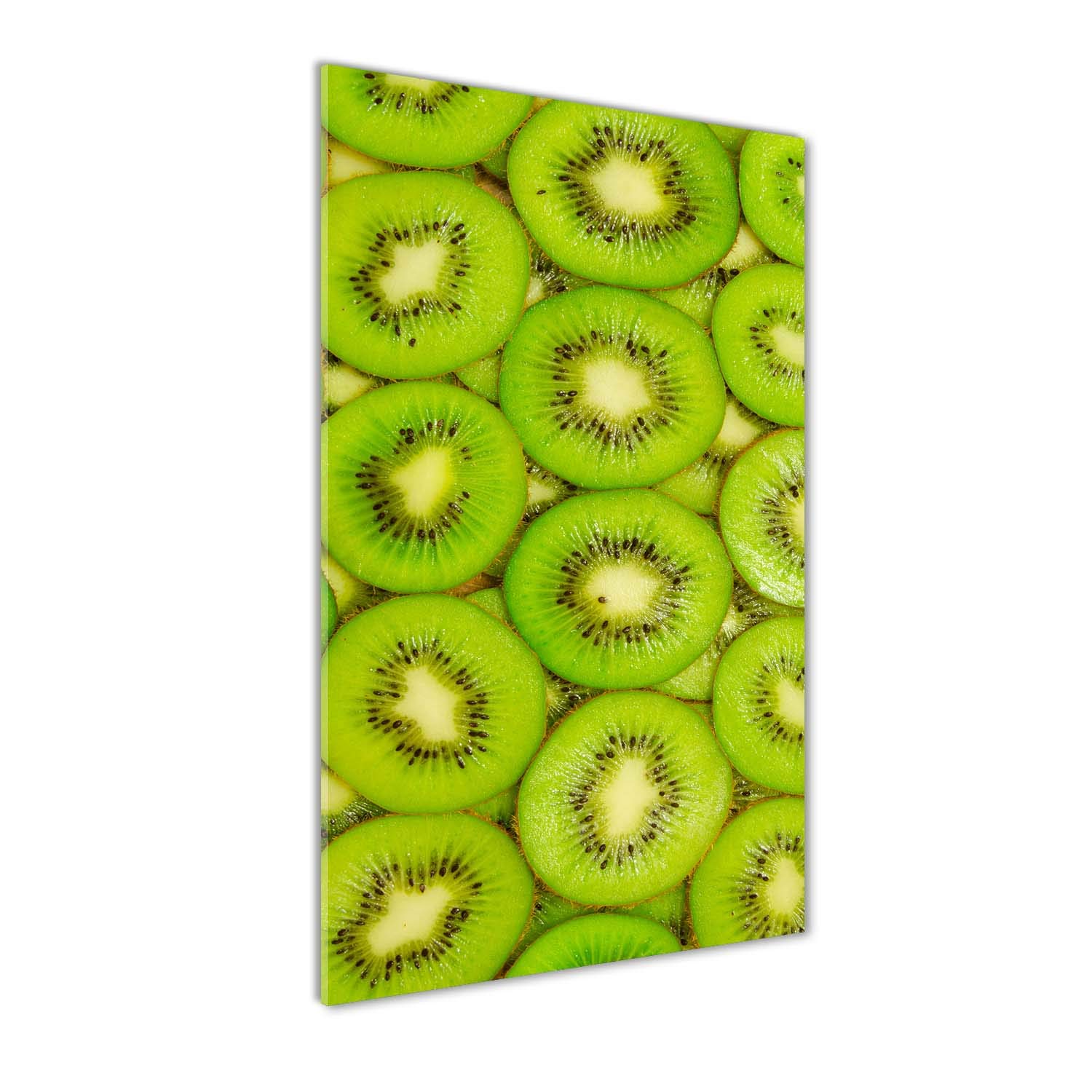 Impression sur verre acrylique Tulup 50x100 cm tableau vert motif kiwi pour cuisine