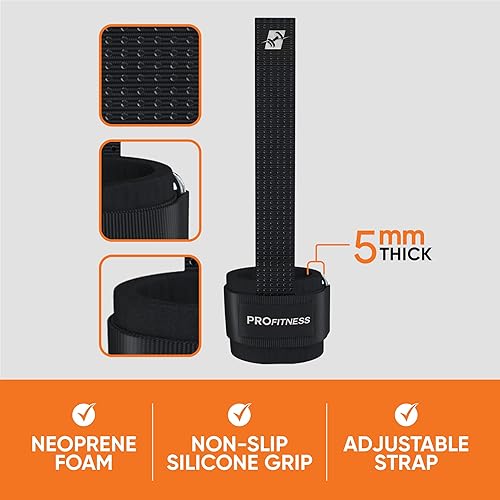 Miniatura 2 de ProFitness Correas de levantamiento de pesas  Correas de muñeca de 10 pulgadas de largo para levantamiento de pesas  Correas de levantamiento de