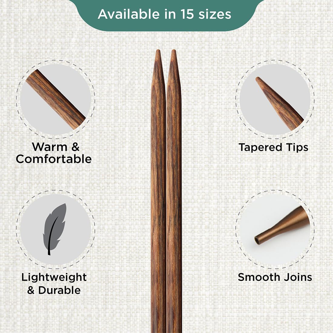 KnitPro Ginger Interchangeable Circular Needles 4" (10cm) | US Size 6 (4mm)