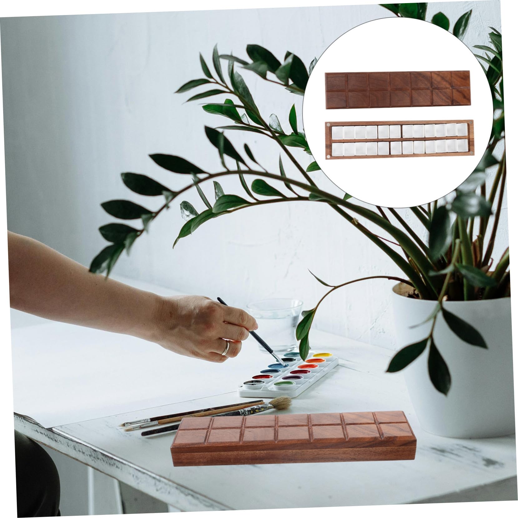 SHINEOFI 5pièces Boîte à Pigments Plastique pour Aquarelle Palette De De avec Couvercle pour Artistes Et Débutants