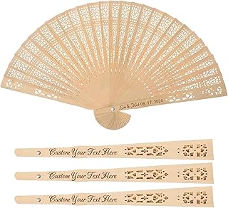 douyinsi 100Pcs Wedding Fans Personalized Folding Hand Fans Custom Sanda...