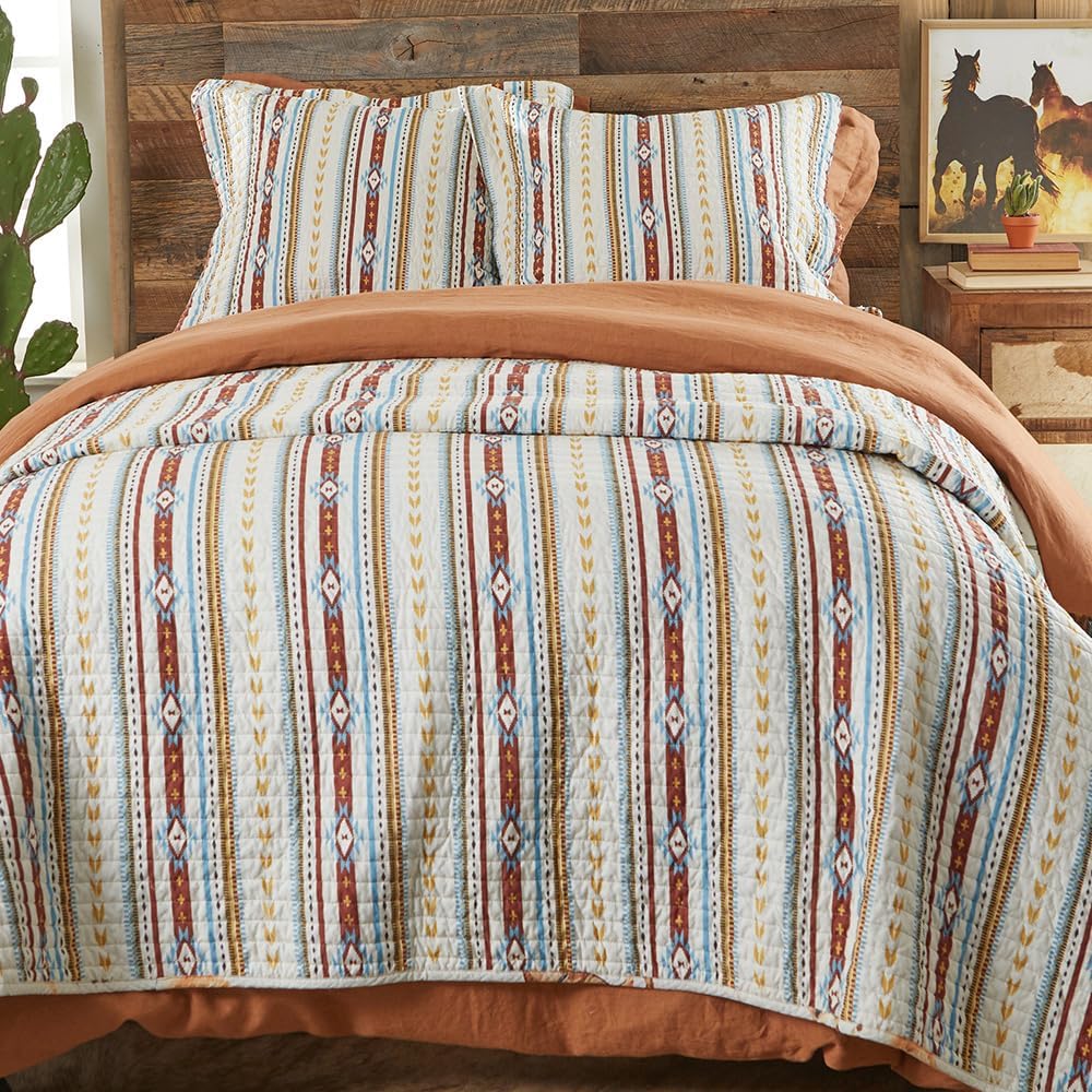 Rod's Bronco (Sham)-Standard Sham -Vintage Western Cowboy -Rust Tan Blue Green-Sham Size (20x26in.) -Cotton