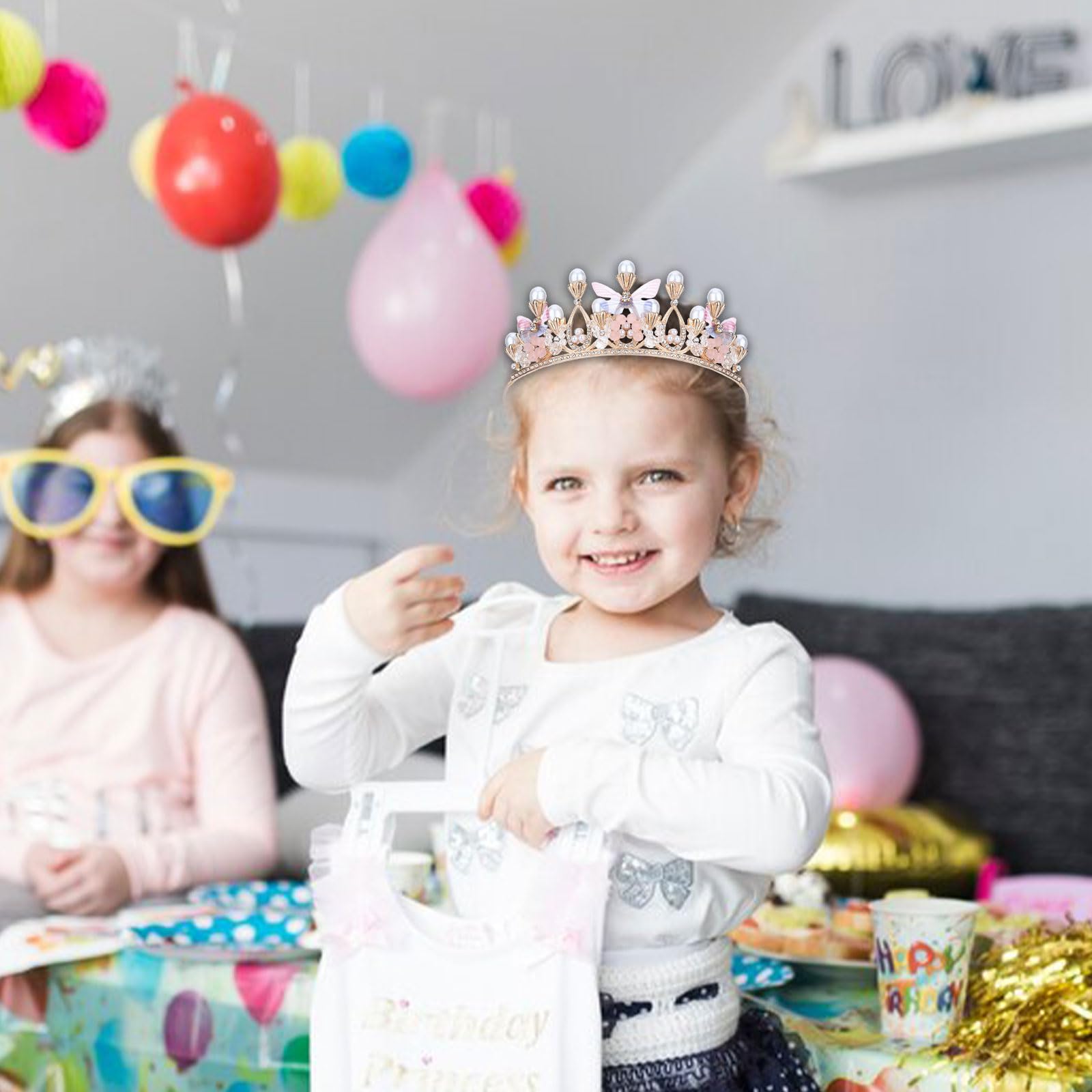 Korona księżniczki, diadem dla dziewcząt, motyle, tiara, opaska do włosów, złota korona, dla dorosłych