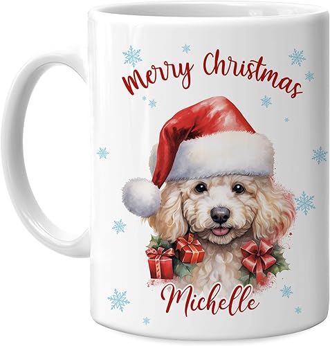 Vista 156 de Hyturtle Regalos personalizados para amantes de las ardillas, con sombrero de Papá Noel, taza de café de cerámica con nombre personalizado, taza