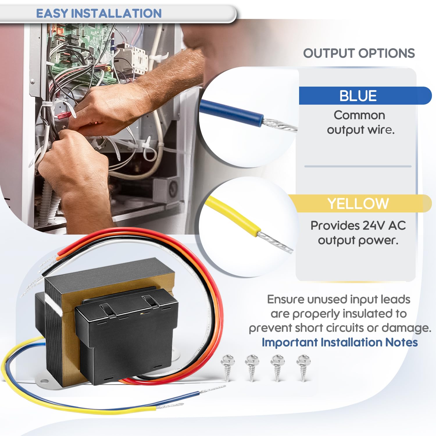 Transformador de control de montaje de pie 90-T60C3 24VAC 60-VA Clase 2, reemplazo para Emerson