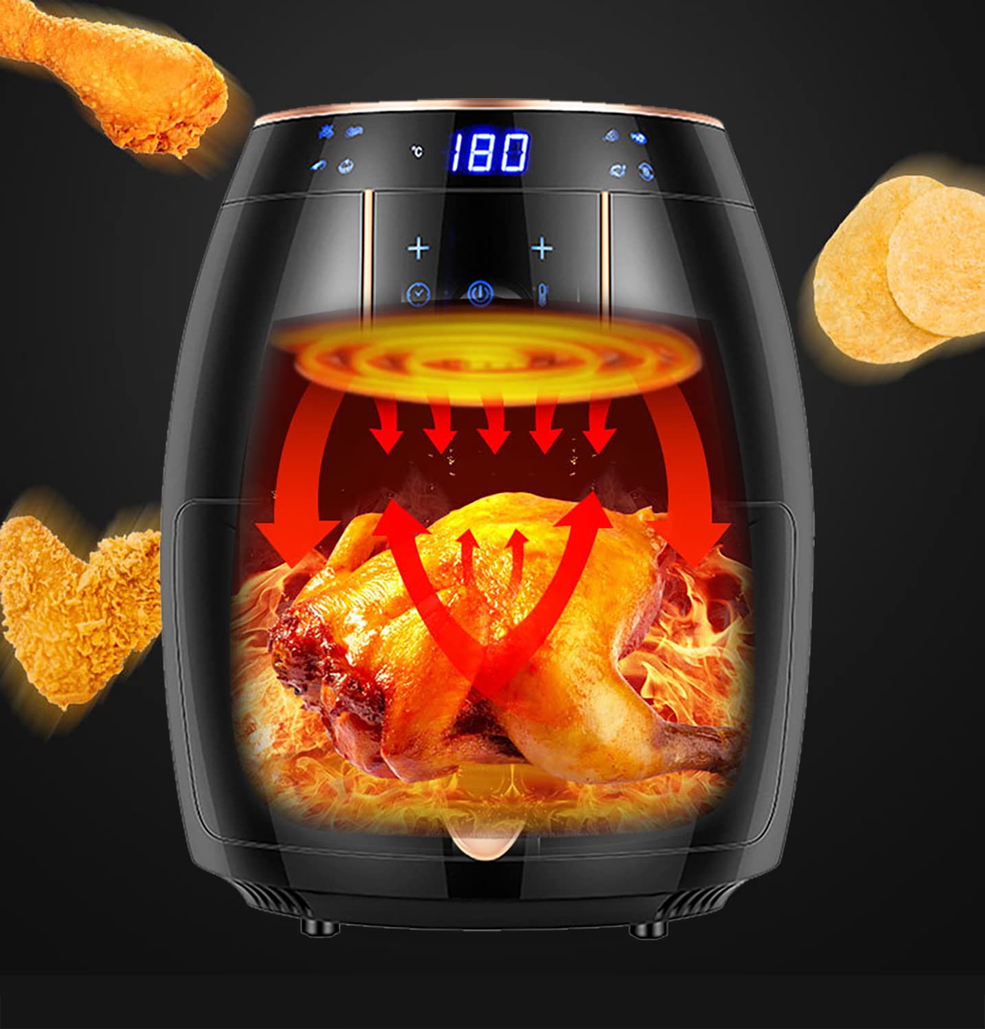 Amazon.co.jp: ノンフライヤー 5.5L多機能インテリジェンス家庭用大