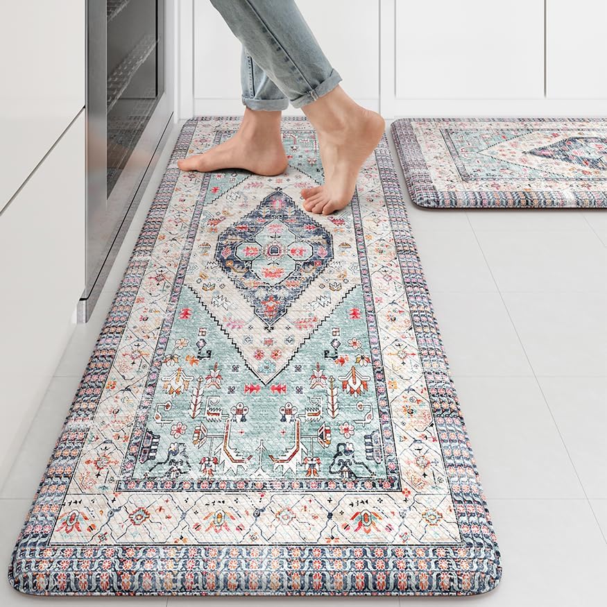 KIMODE Anti-Fatigue Kitchen Mats, 2-pack, Non-Slip, Waterproof