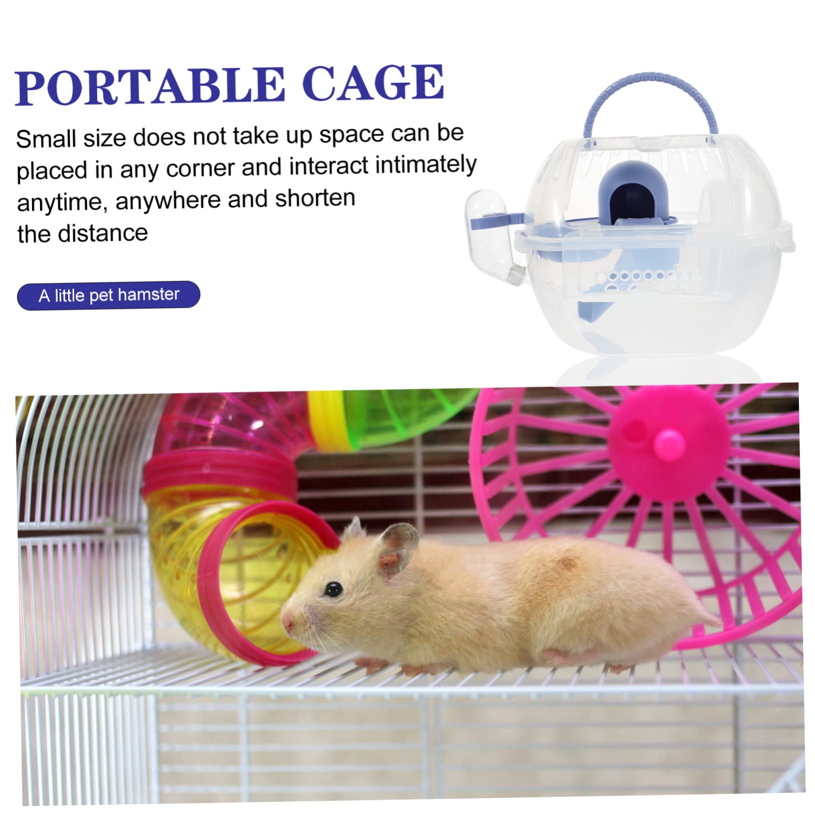Hamster Transportbox aus Kunststoff Blau Tragbar und Robust für Reisen und Draußen mit Griff Platzsparend Verstaubar