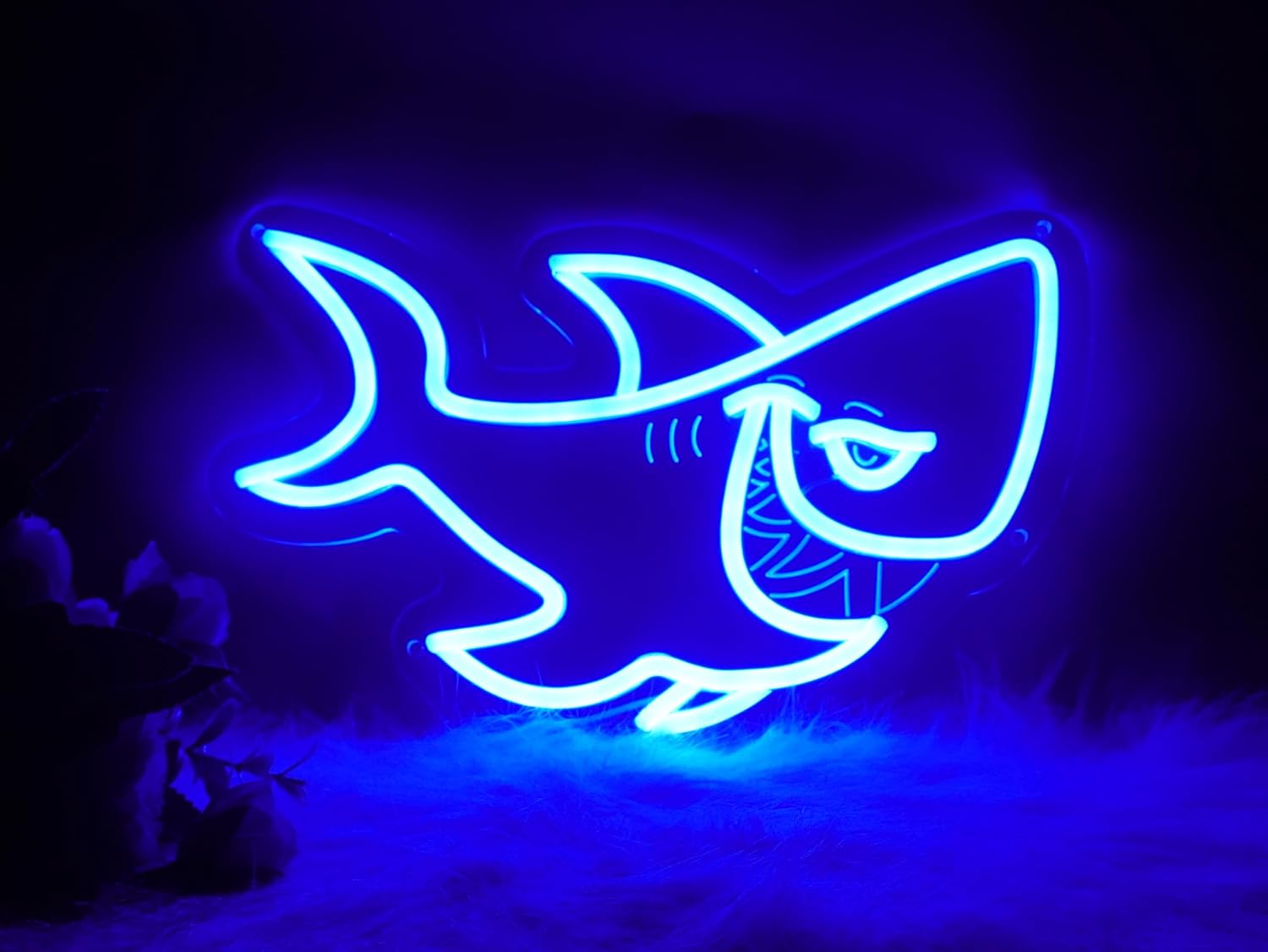 Dimmable Shark Neon Signs for Wall Decor, Large Reusable Shark Neon Light Sign for Boys Gifts Living Game Room Bar Birthday Party Decor 16.7X11.6 Blue LED
