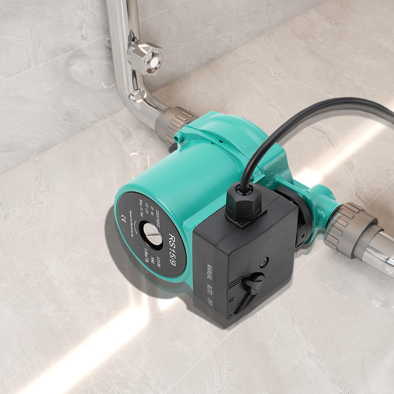 Umwälzpumpe, RS15/9 Wasserumwälzpumpe, 125W Zirkulationspumpe, 1.8m³/h