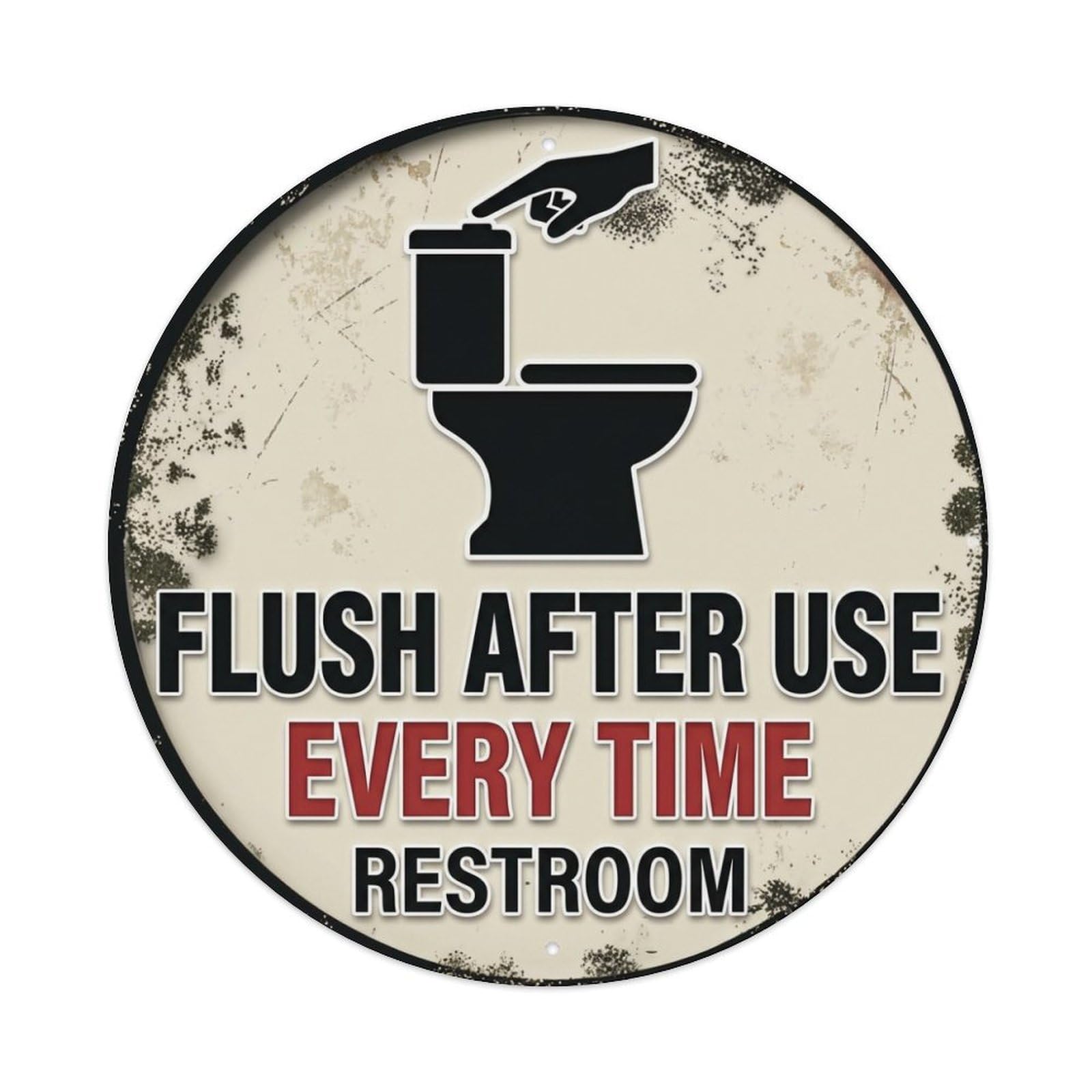 Metal Tin Sign FLUSH AFTER USE EVERY TIME