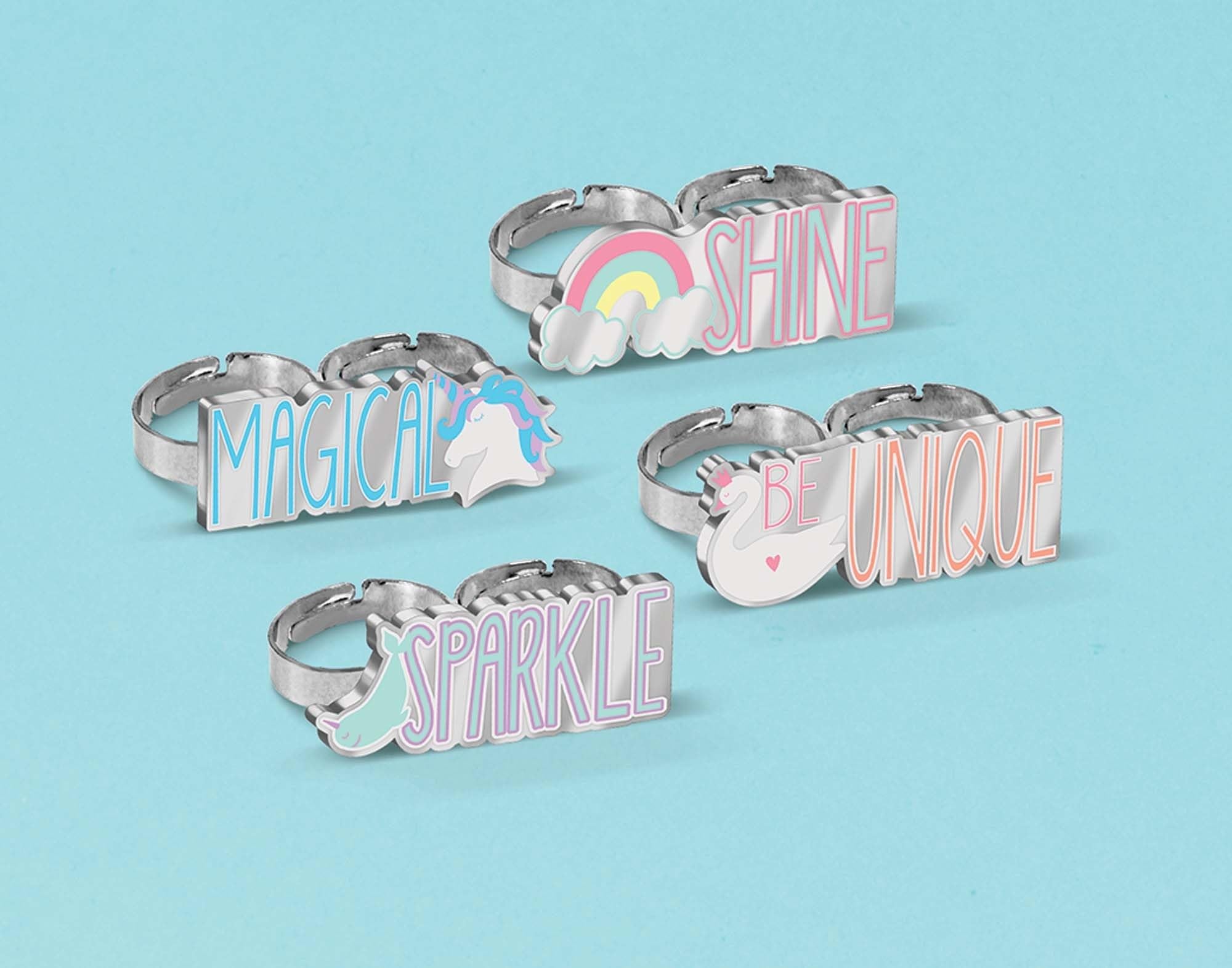 Magical Rainbow Birthday Double Rings