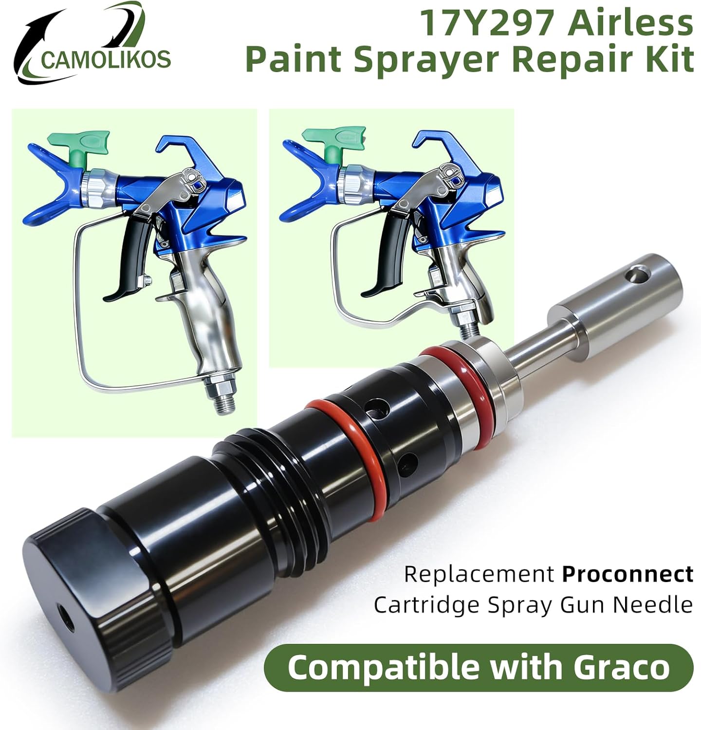 17Y297 Airless Paint Sprayer Repair Kit Compatible with Graco, Replacement Proconnect Cartridge Sprayer Needle