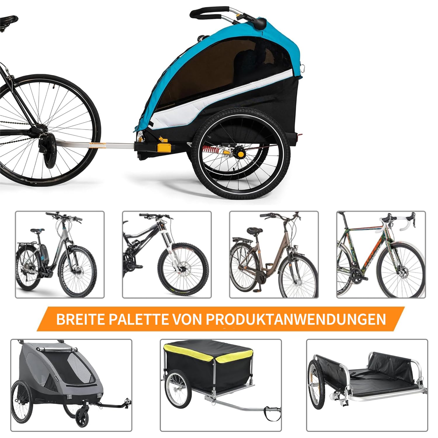 2 pezzi rimorchio bicicletta frizione universale per Kid/Kid Plus dal 2016, compatibile con Vaya 1 & Keeke 2, adattatore rimorchio bicicletta, nero