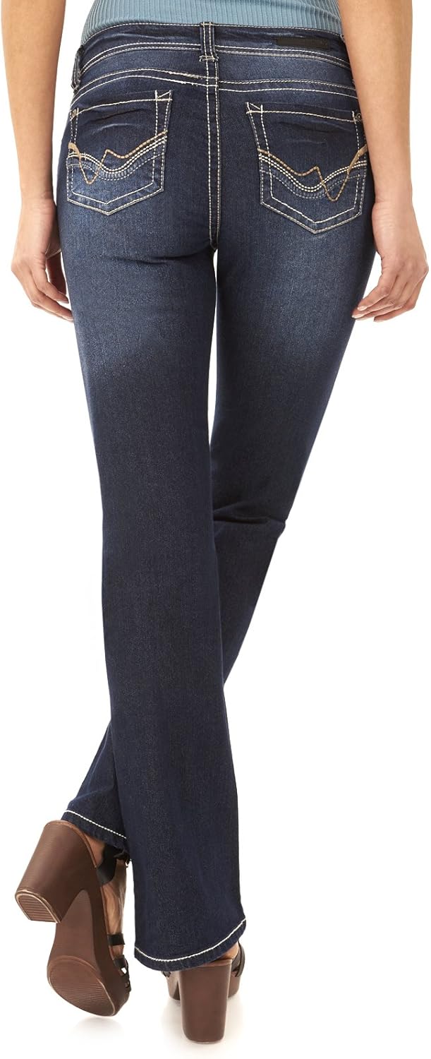 WallFlower Women’s Size Legendary Bootcut Mid-Rise Insta Stretch Juniors Jeans (Standard and Plus)