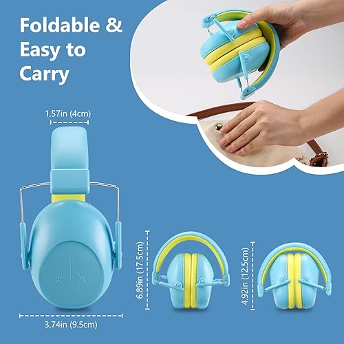 Miniatura 5 de ProCase Auriculares con cancelación de ruido para niños, protección auditiva con cancelación de ruido, orejeras para autismo y niños pequeños - Azul