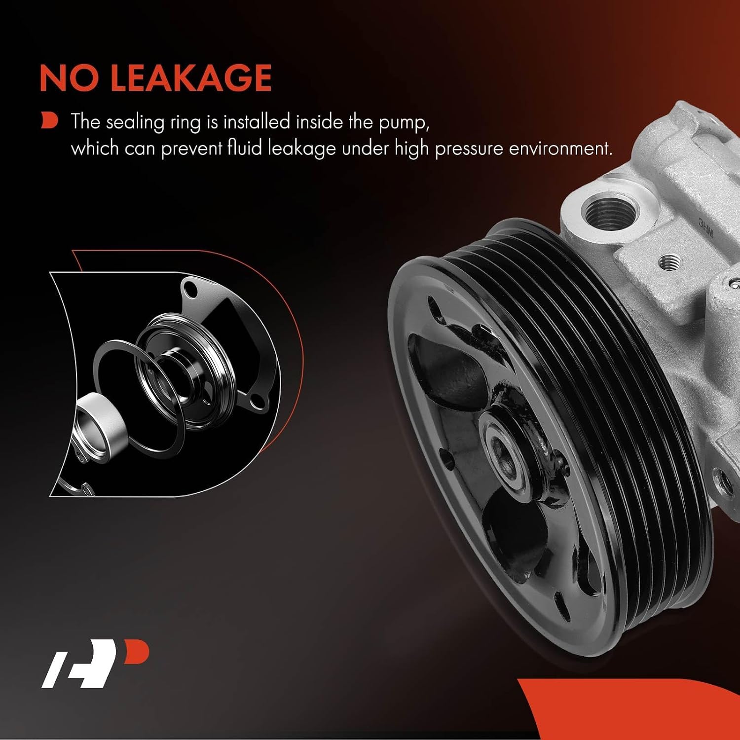 A-Premium Power Steering Pump, with Pulley & Sensor, Compatible with Subaru Outback 2005-2009, Legacy 2008-2009, H6 3.0L, Replace # 34430AG011