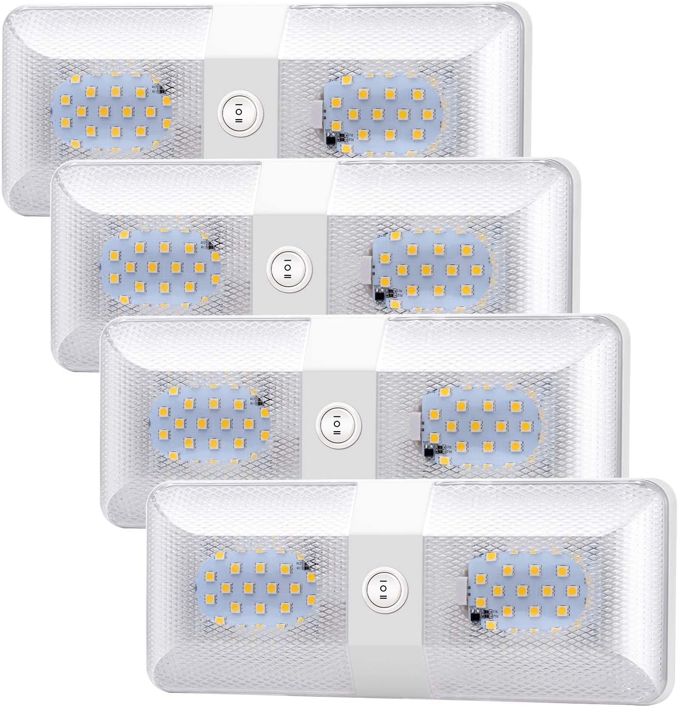 RV, Trailer & Camper Appliances 10-Pack RV LED Ceiling Lights With Touch Dimmer - 12V Double Dome Camper Trailer Lights Touch Dimmer Dome Lights - Foto 7