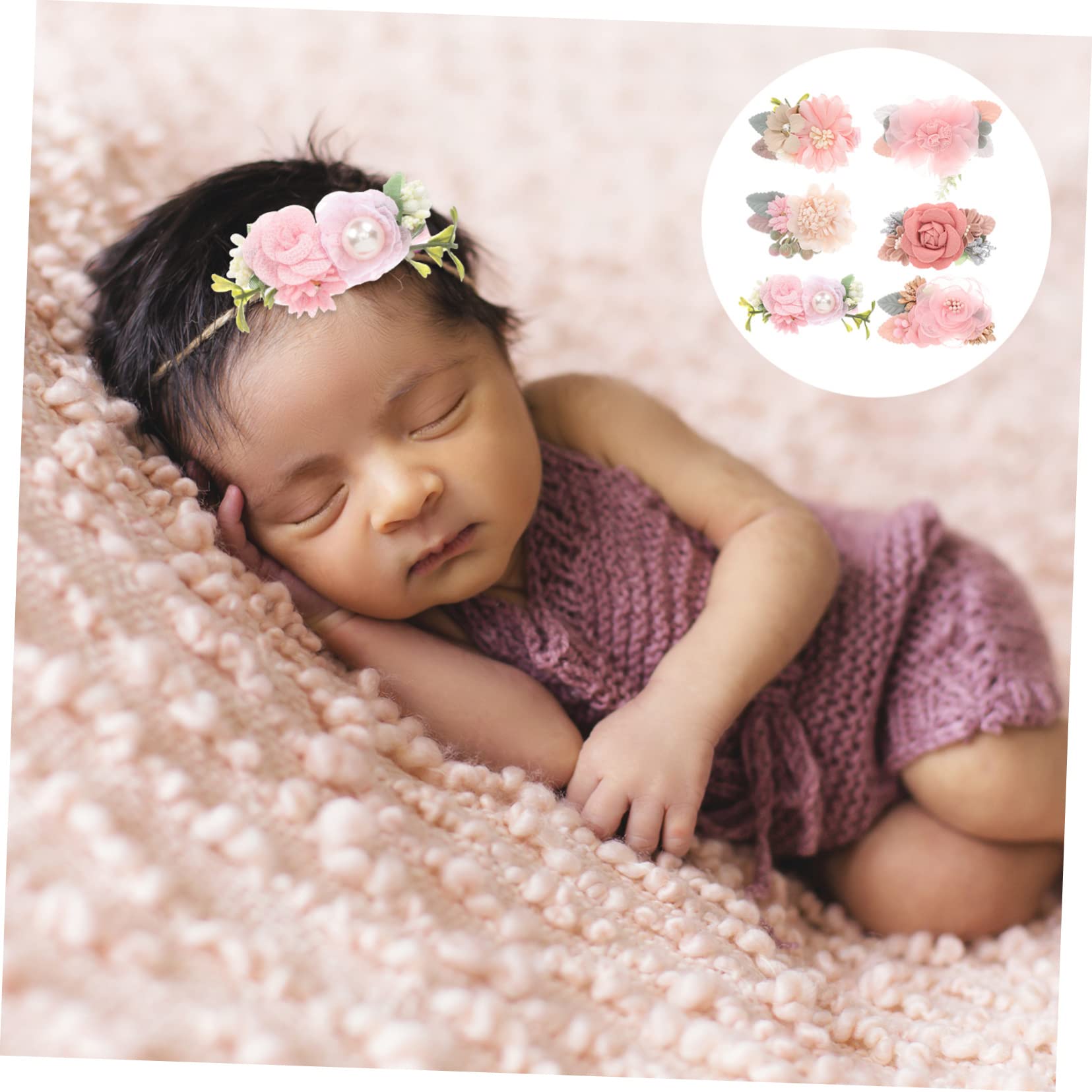 ibasenice 5 Set Di Accessori Per Per Bambine Fermagli Per A Forma Di Fiore Fermagli Per A Coccodrillo Per Neonati Fermagli Per in Tessuto Accessori Per Per Bambini Piccoli 6 Pezzi*5