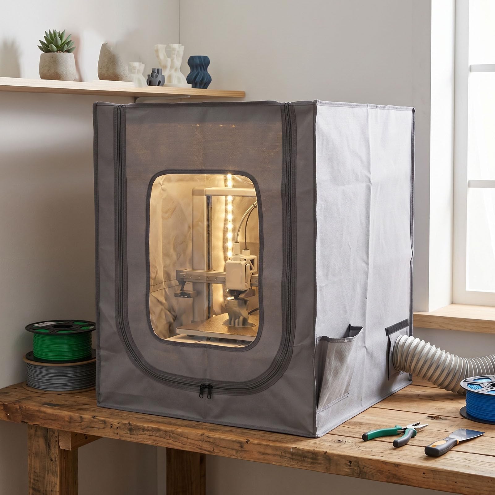 Zunate Custodia per Stampante 3D Copertura Antipolvere Ignifuga per Lab A1 Combo con di Ventilazione Stampa