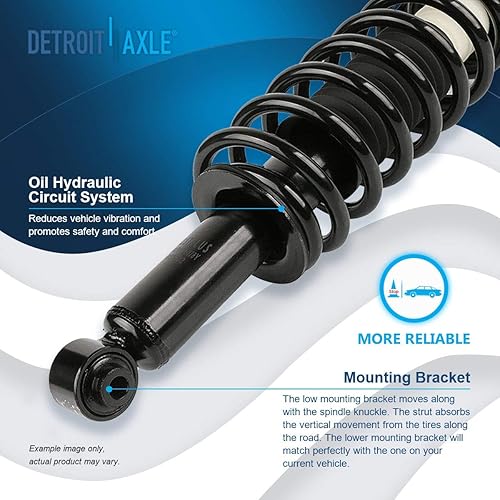 Miniatura 1468 de Detroit Axle - Kit de suspensión delantera de 10 piezas para Chevy Aveo Aveo5 Pontiac G3 Wave 2 Ready Struts Assembly 2 Enlaces de barra