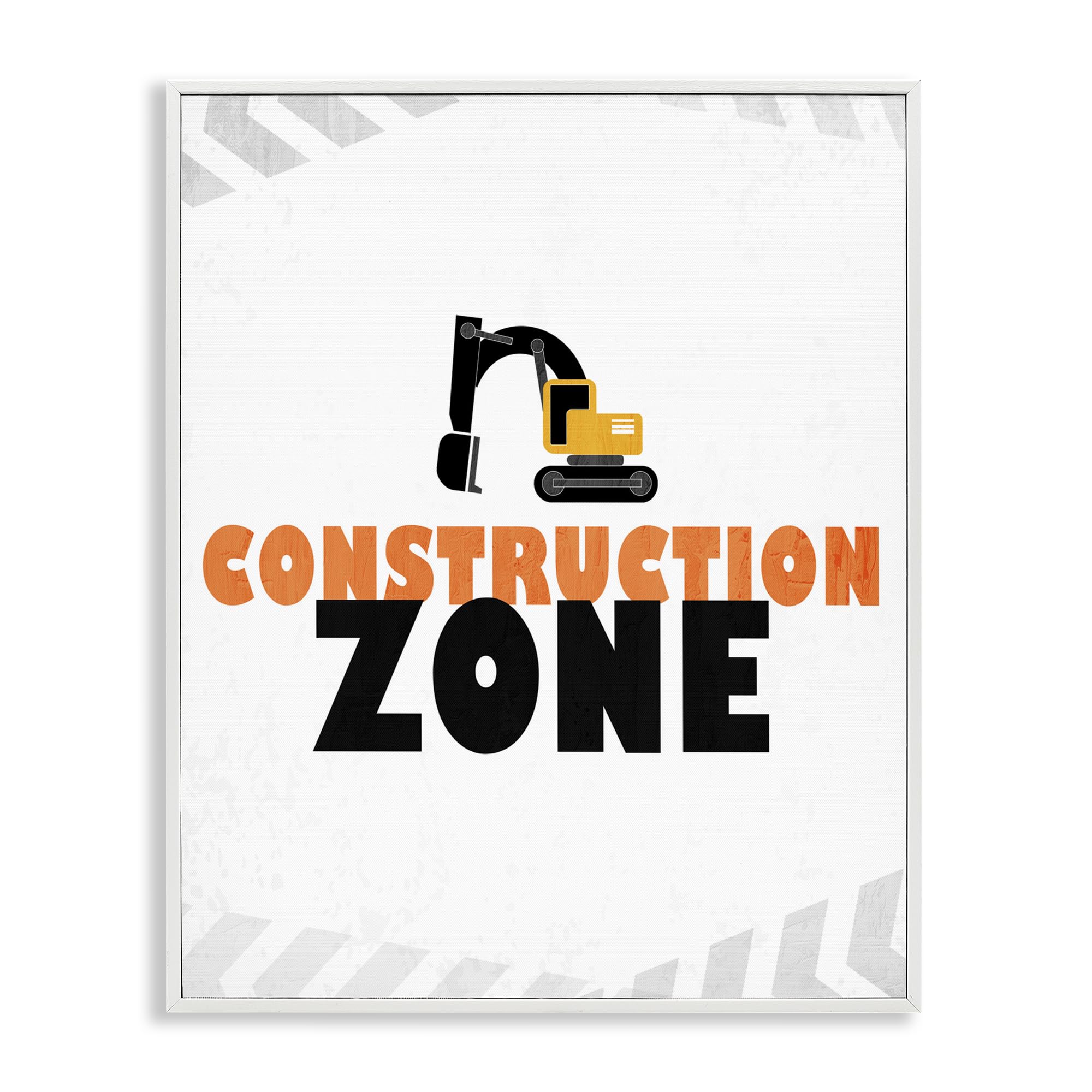 Art par Kim Allen Stupell Industries cadre gris Construction Zone 20x16 cm
