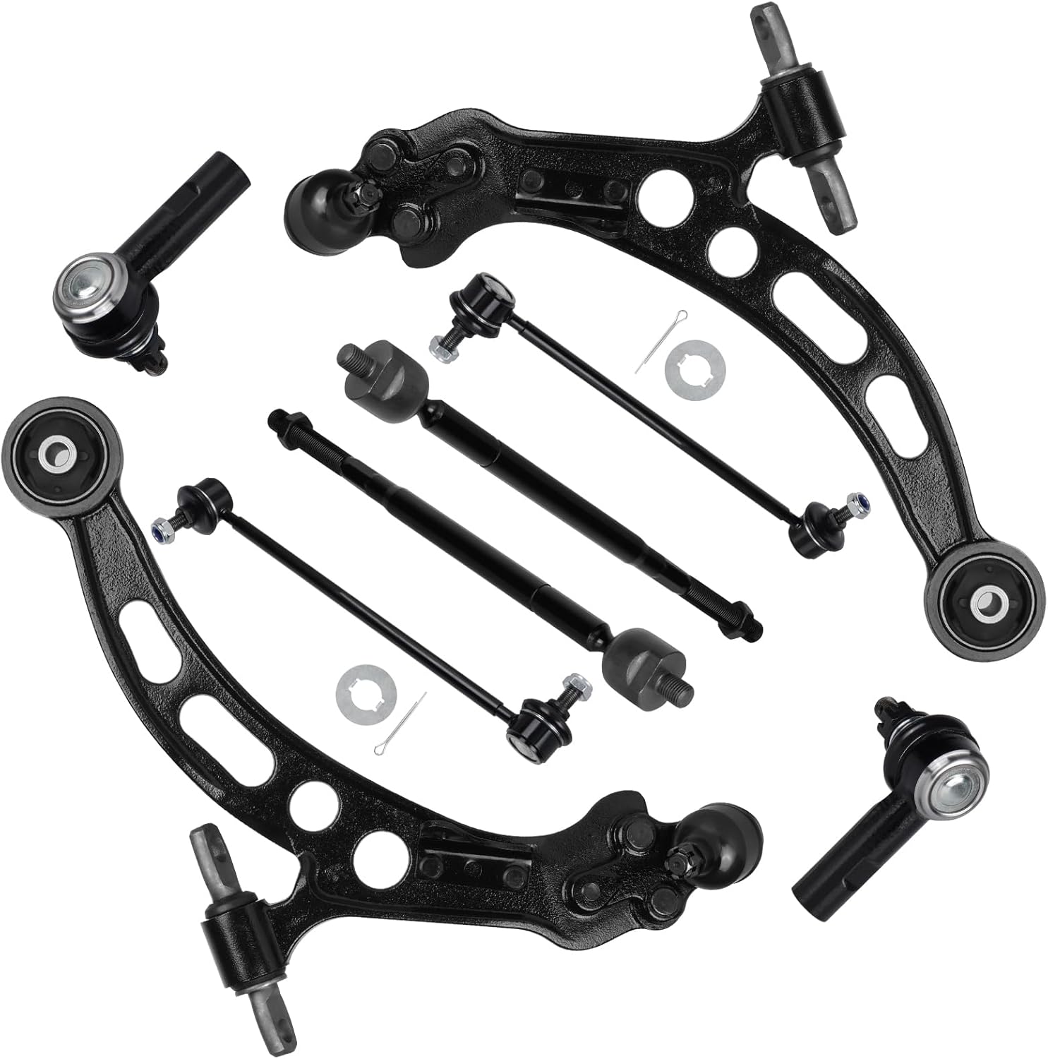 8pc Front Lower Control Arms Suspension Kit Fit for Lexus for ES300 1997-2001 Fit for Toyota for Avalon 1997 for Camry 1997-2001 with Stabilizer Sway Bar Tie Rod Ends K640191 K640192 K90311 K90312