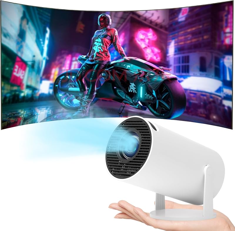 Qwdqwd 4K Mini Projektor Android 11 - Forgatható Hordozható Kivetítő 5G WiFi BT 5.0 - 130" Képméret HDMI/USB - Okostelefon Kompatibilis Házi