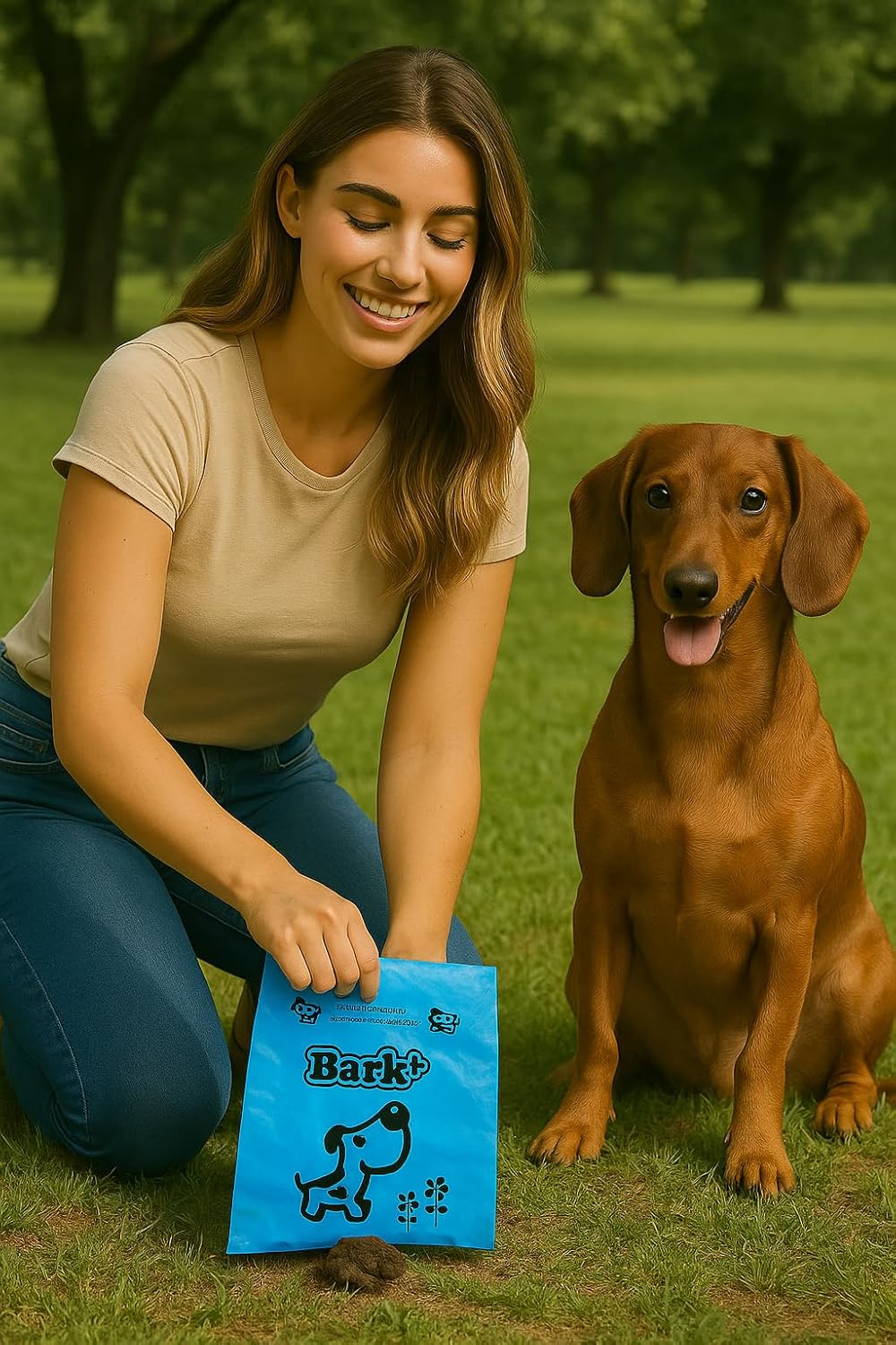 Bark+ Dog Waste Poop Bags, 300 Count, Blue Color, 8"x13" Puppy Pickup Cleanup Training Bag | heavy duty, leak proof, waste station, hoa dog station, puppy training, poo bags