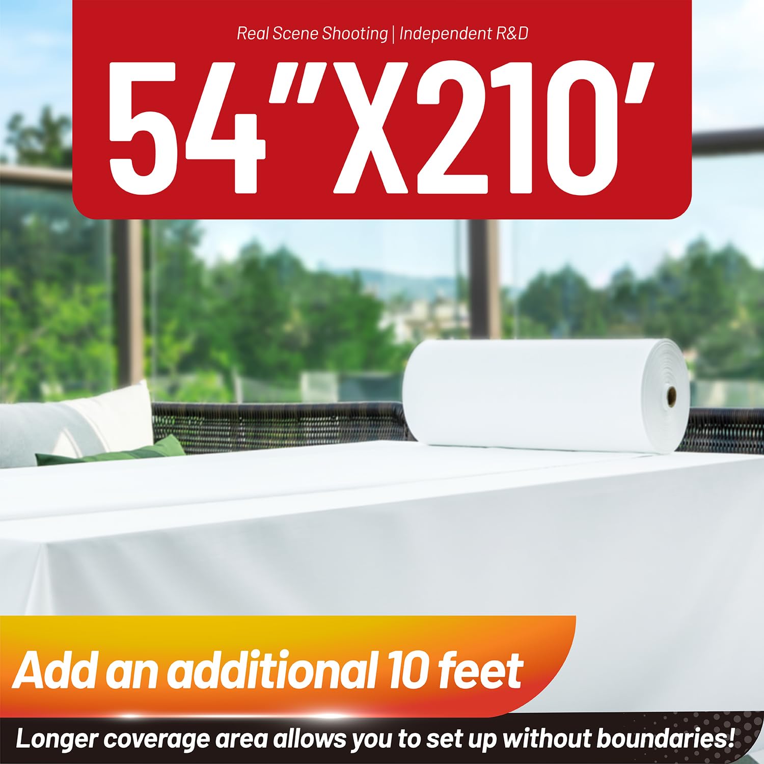 Nappe jetable en plastique blanc de 60 m x 137,2 cm avec n'importe quel cutter coulissant pour pique-nique, fête, anniversaire, mariage