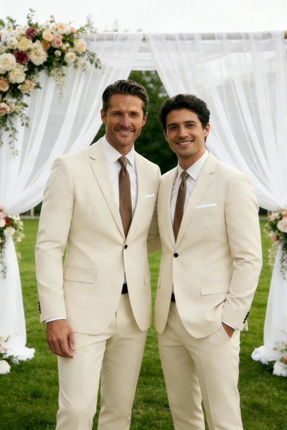 Mens Slim Fit 2 Piece Suit 1 Button Soild Jacket Pants Set Wedding Prom Dress Suit - Image 7