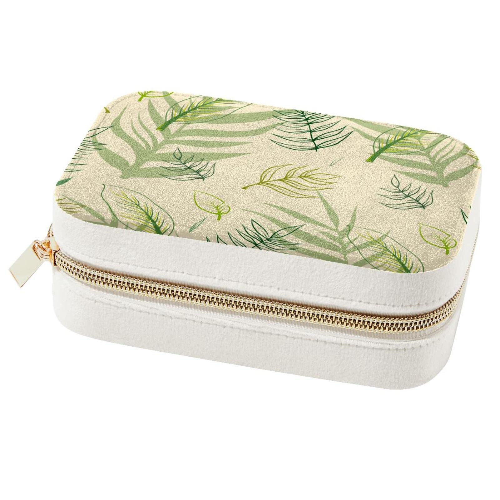 Boîte à bijoux portable en feuilles et organiseur de voyage pour femmes et filles