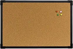 Quadro de Aviso Cortiça Moldura Mdf Soft Colors Preto STALO, 60x40